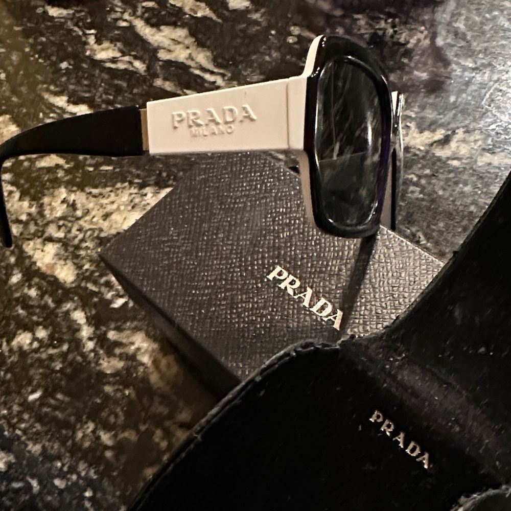 Prada Black and White Women's Glasses